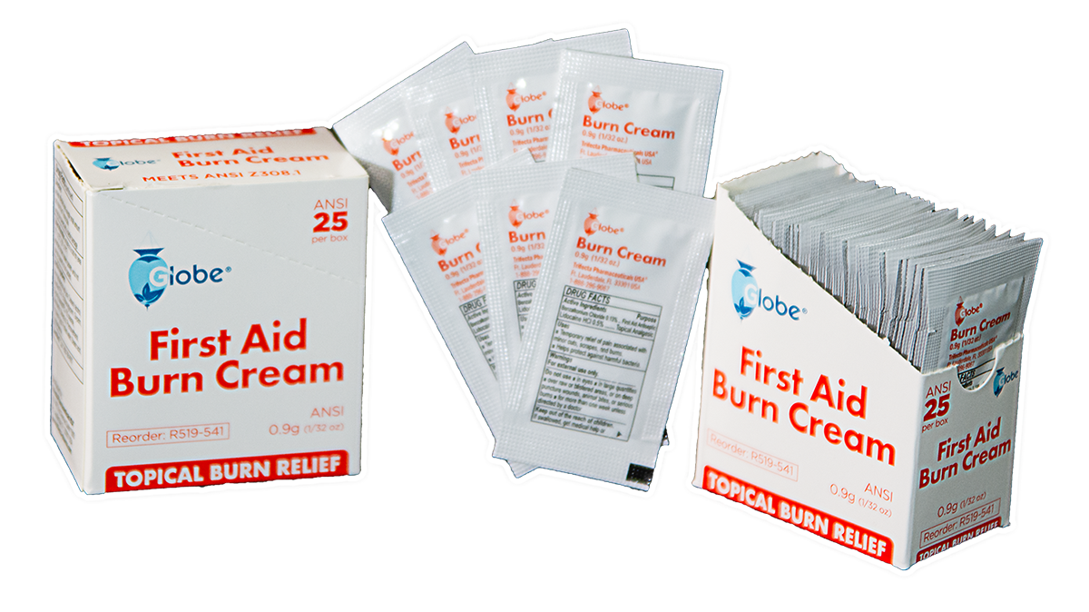 First Aid Burn Cream 0.9 g 25 Box