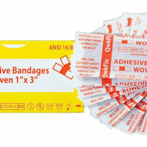 QF Adhesive Bandages Woven 1"x 3" - 16 Box - Sterile