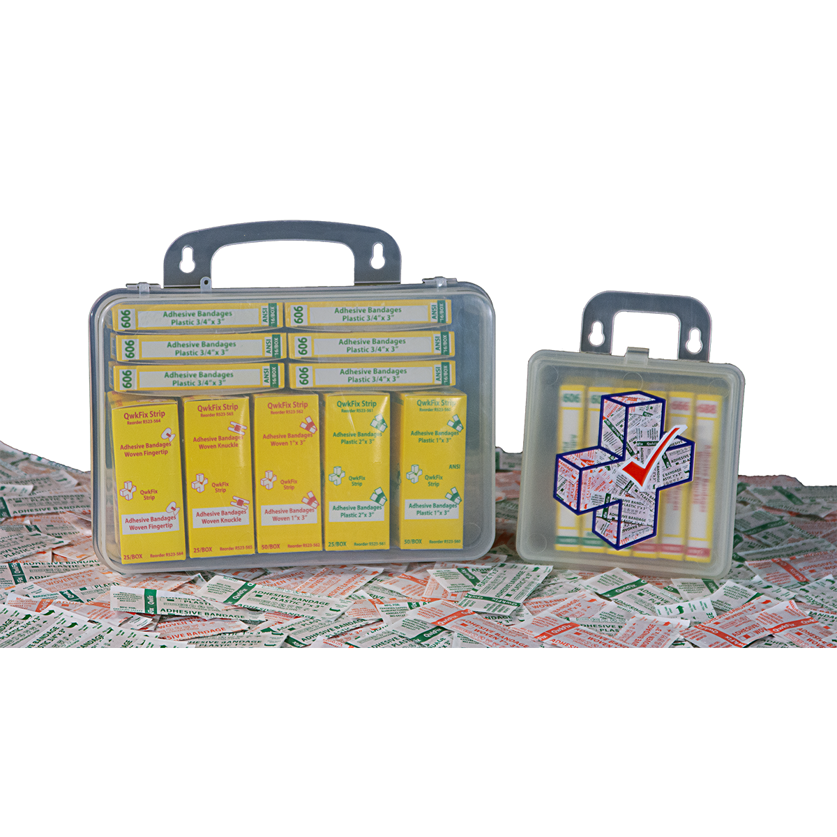 QF Strips Assortment Bandage Kit 16 Poly Clear