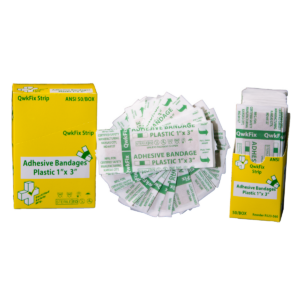 QF Strips Plastic 1" x 3" Bandages 50 /Box Sterile