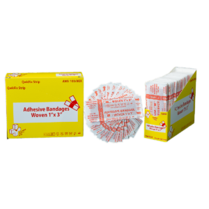 QF Strips Woven 1" x 3" Bandages 100 Box Sterile